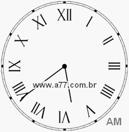 Relógio com Número Romano Marcando 5h39min