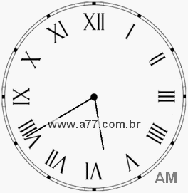 Relógio com Número Romano Marcando 5h40min