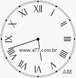 Relógio com Número Romano Marcando 5h42min