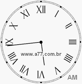 Relógio com Número Romano Marcando 5h44min