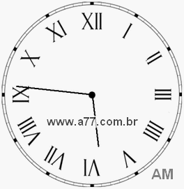 Relógio com Número Romano Marcando 5h46min