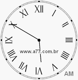 Relógio com Número Romano Marcando 5h50min