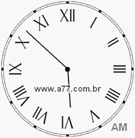 Relógio com Número Romano Marcando 5h52min