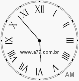 Relógio com Número Romano Marcando 5h53min