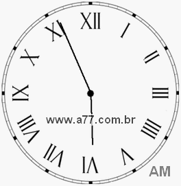 Relógio com Número Romano Marcando 5h56min
