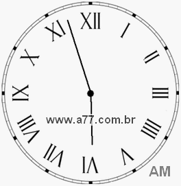 Relógio com Número Romano Marcando 5h57min