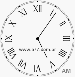 Relógio com Número Romano Marcando 5h6min