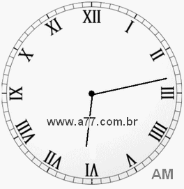 Relógio com Número Romano Marcando 6h13min