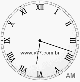 Relógio com Número Romano Marcando 6h18min