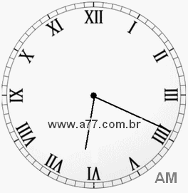 Relógio com Número Romano Marcando 6h19min