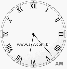 Relógio com Número Romano Marcando 6h23min