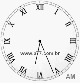 Relógio com Número Romano Marcando 6h26min