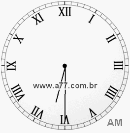 Relógio com Número Romano Marcando 6h30min