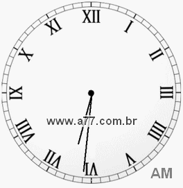 Relógio com Número Romano Marcando 6h31min