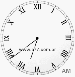 Relógio com Número Romano Marcando 6h39min