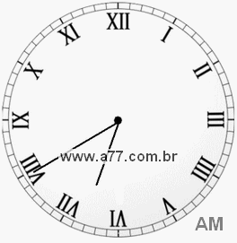 Relógio com Número Romano Marcando 6h40min