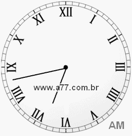 Relógio com Número Romano Marcando 6h43min