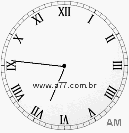 Relógio com Número Romano Marcando 6h46min