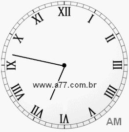 Relógio com Número Romano Marcando 6h47min