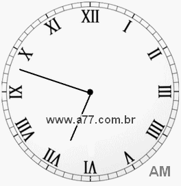 Relógio com Número Romano Marcando 6h48min