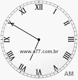 Relógio com Número Romano Marcando 6h50min