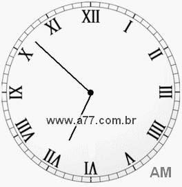 Relógio com Número Romano Marcando 6h52min