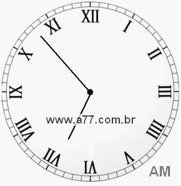 Relógio com Número Romano Marcando 6h53min