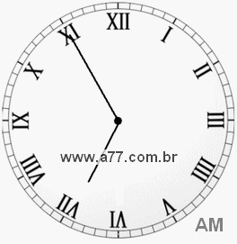 Relógio com Número Romano Marcando 6h55min
