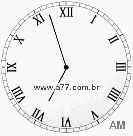 Relógio com Número Romano Marcando 6h57min