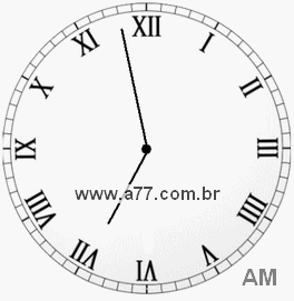 Relógio com Número Romano Marcando 6h58min
