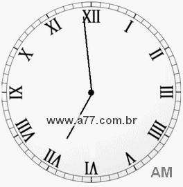 Relógio com Número Romano Marcando 6h59min