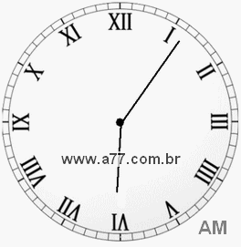 Relógio com Número Romano Marcando 6h6min