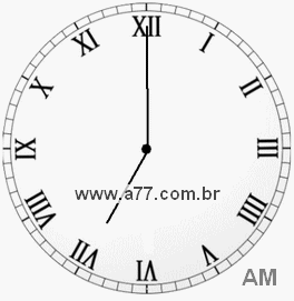 Relógio com Número Romano Marcando 7h0min