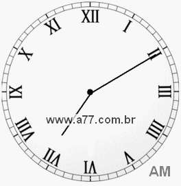 Relógio com Número Romano Marcando 7h10min