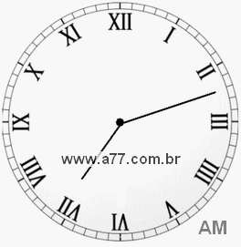 Relógio com Número Romano Marcando 7h12min