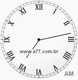 Relógio com Número Romano Marcando 7h13min