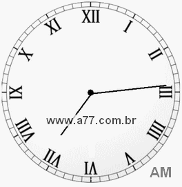 Relógio com Número Romano Marcando 7h14min