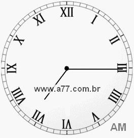 Relógio com Número Romano Marcando 7h15min