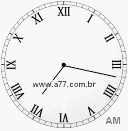 Relógio com Número Romano Marcando 7h17min