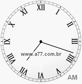 Relógio com Número Romano Marcando 7h18min
