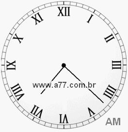 Relógio com Número Romano Marcando 7h22min