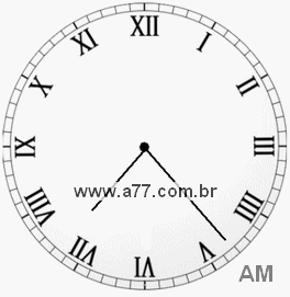 Relógio com Número Romano Marcando 7h23min