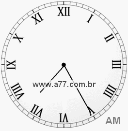 Relógio com Número Romano Marcando 7h25min