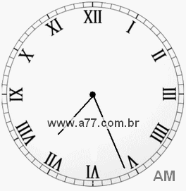 Relógio com Número Romano Marcando 7h26min