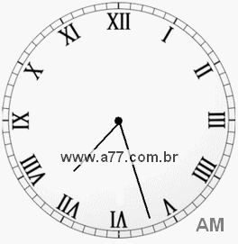 Relógio com Número Romano Marcando 7h27min