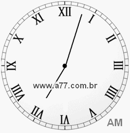 Relógio com Número Romano Marcando 7h3min