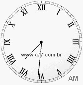 Relógio com Número Romano Marcando 7h31min