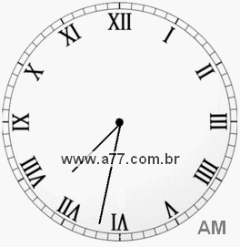 Relógio com Número Romano Marcando 7h32min