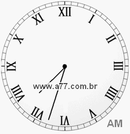 Relógio com Número Romano Marcando 7h33min