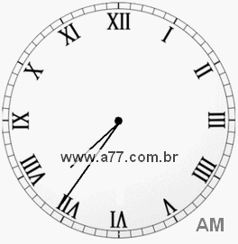Relógio com Número Romano Marcando 7h36min